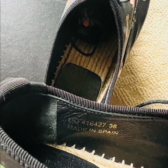 Saint Laurent Leather Low Top Floral Espadrilles Sneakers - Picture 10 of 16